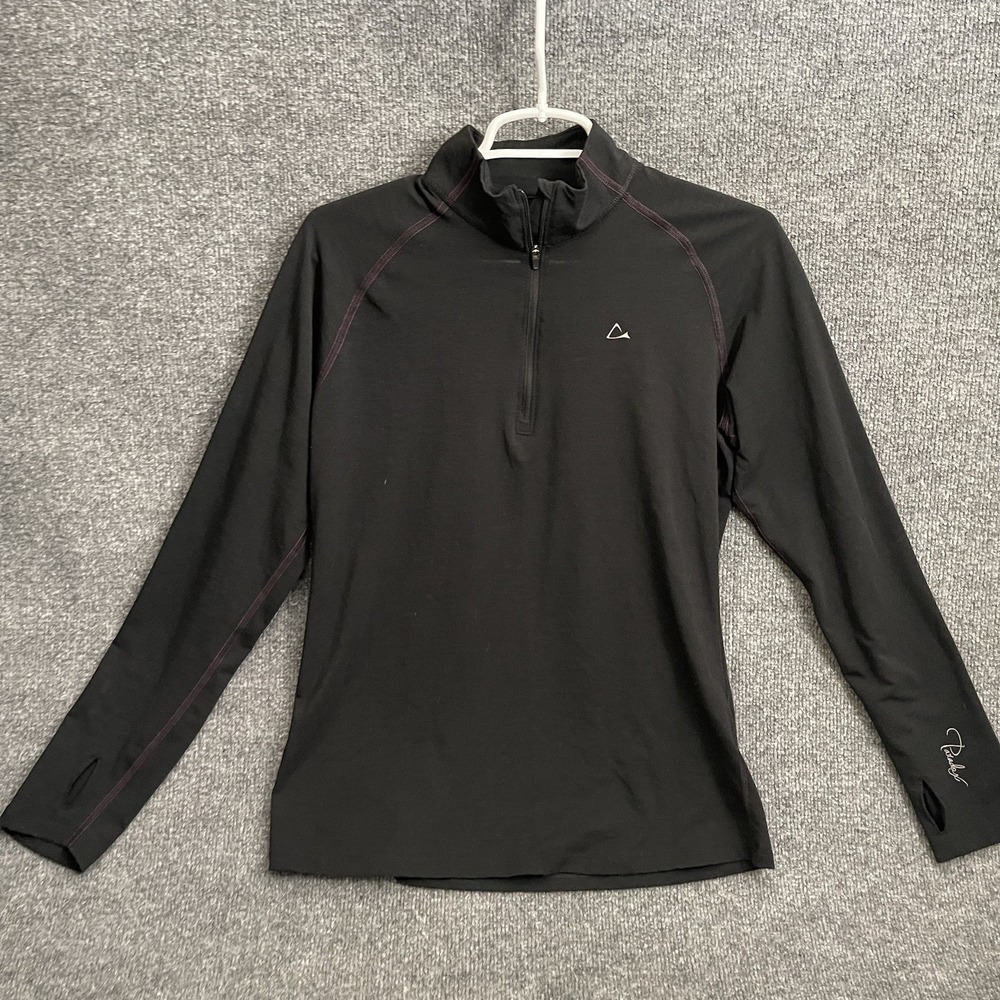 Paradox Dry Release Base Layer Top Womens Large Black Merino Blend 1/4 Zip